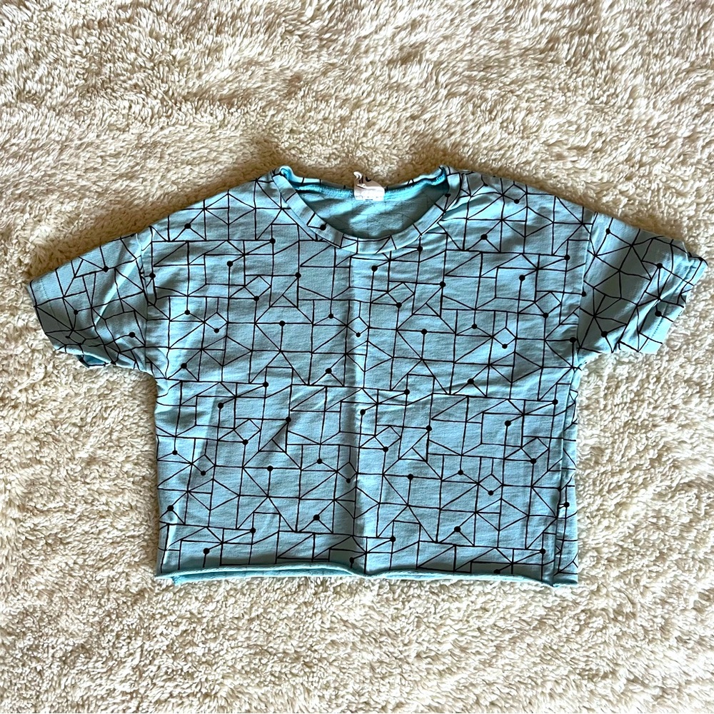Stem Girls Blue Geometric Shirt Sz 5